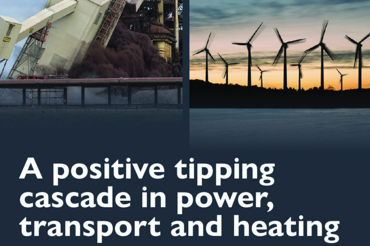 A positive tipping cascade in power, transport and heating